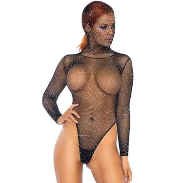 Body perizoma in rete con strass BDSM di Leg Avenue, sensualità oscura